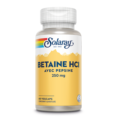 Bétaïne HCI avec pepsine 60 vegcaps  - Solaray