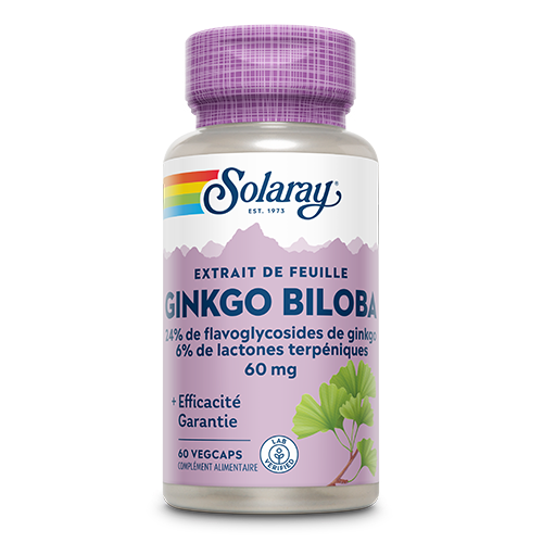 Ginkgo Biloba 60mg 60 vegcaps  - Solaray
