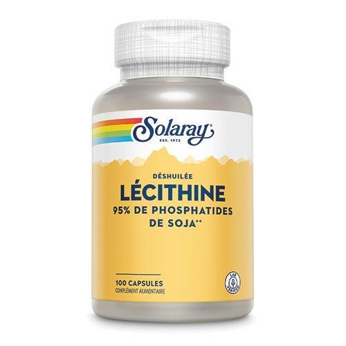 Lécithine déshuilée 100 capsules  - Solaray