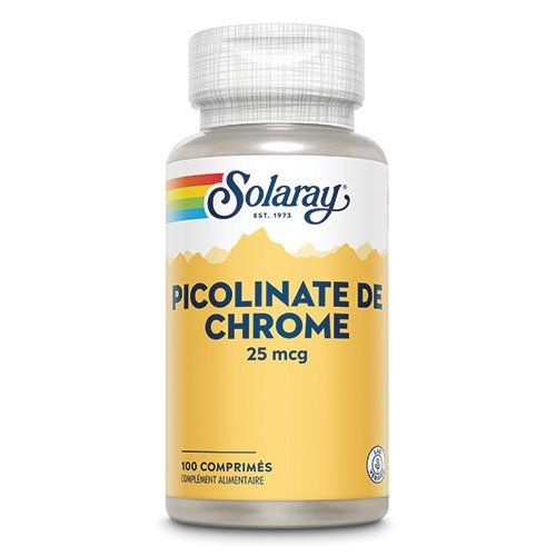 Picolinate de Chrome 25Mcg 100 comprimés  - Solaray
