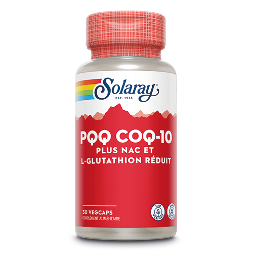 PQQ plus Coq10 plus NAC et L glutathion 30 vegcaps  - Solaray